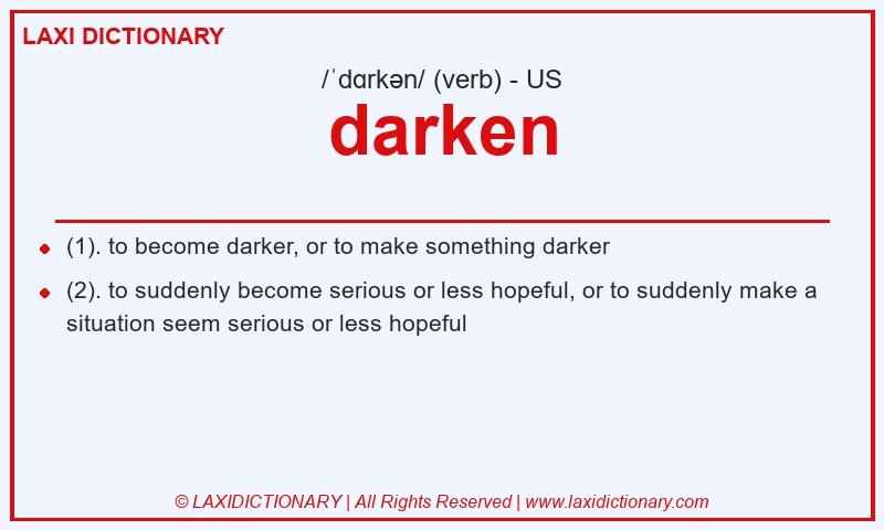 Definition darken in American English