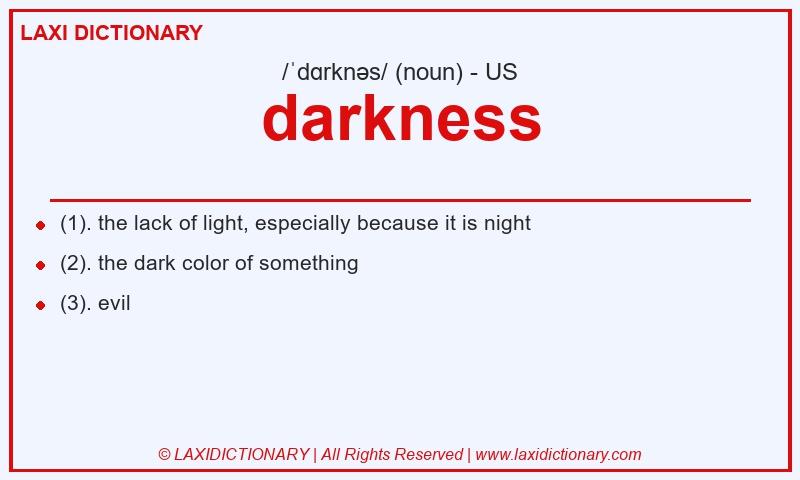 Definition darkness in American English