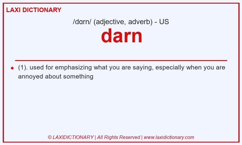 Definition darn in American English
