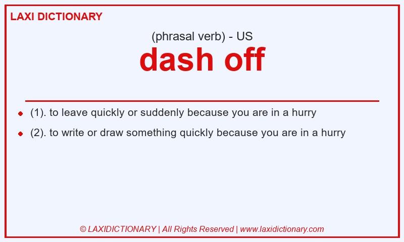 Definition dash off in American English