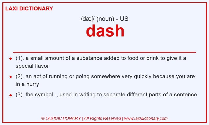 Definition dash in American English
