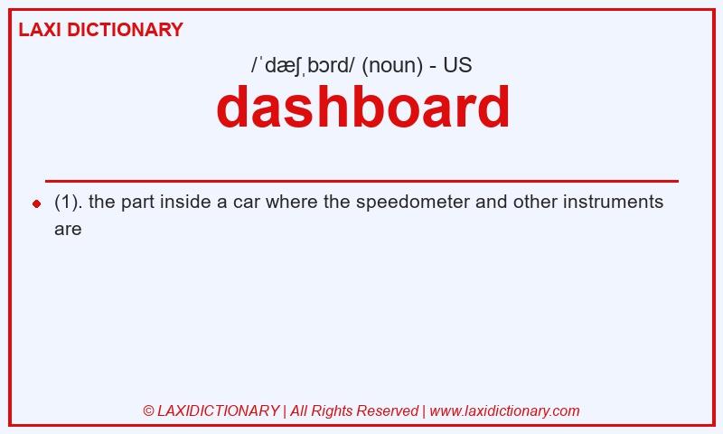 Definition dashboard in American English