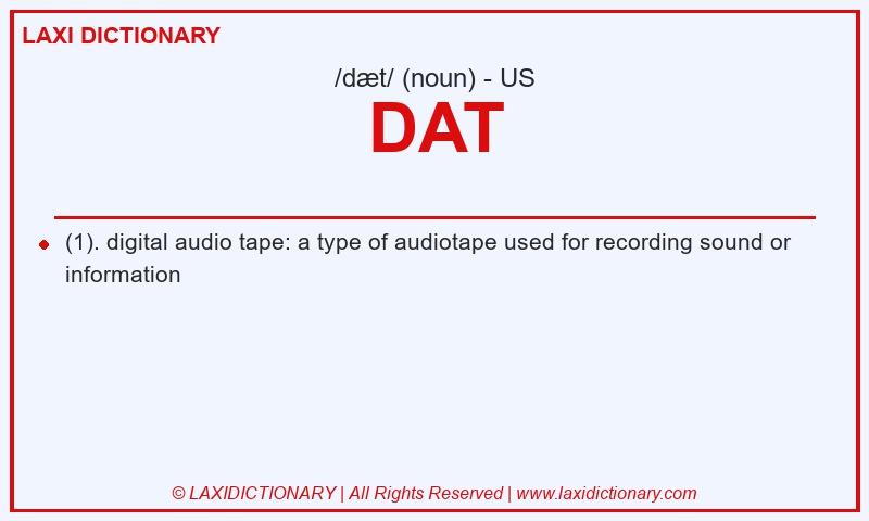 Definition DAT in American English