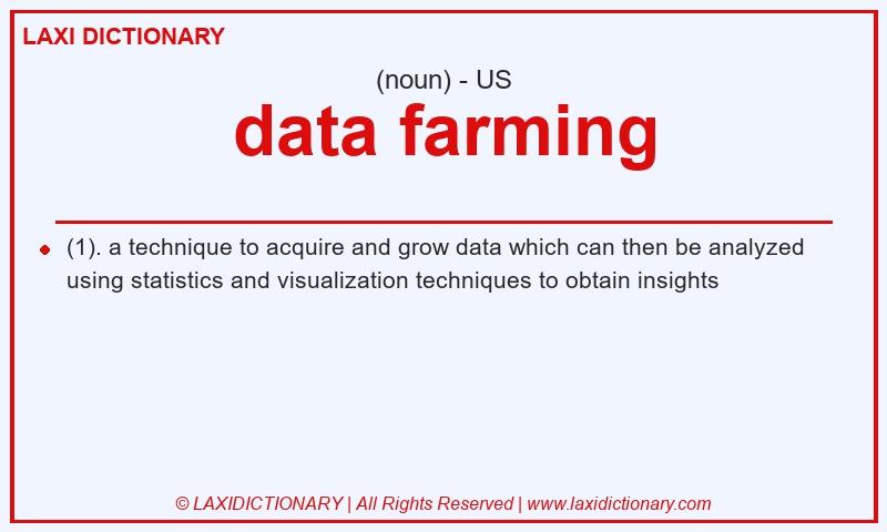 Definition data farming in American English