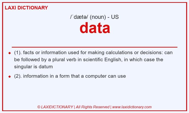 Definition data in American English