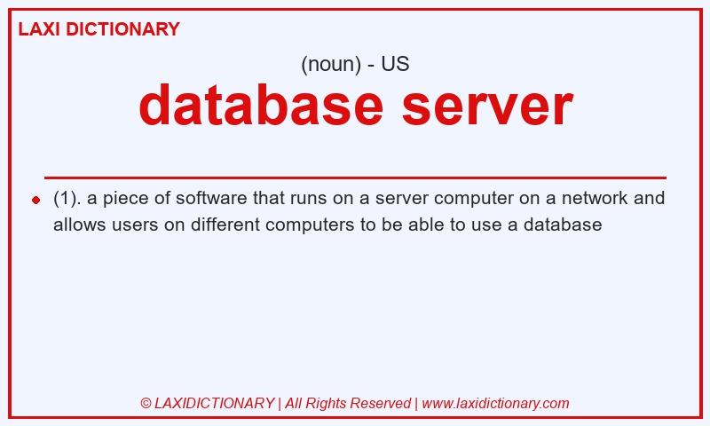 Definition database server in American English