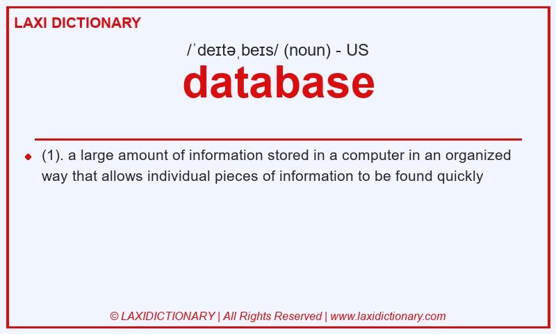 Definition database in American English