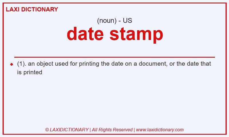 Definition date stamp in American English