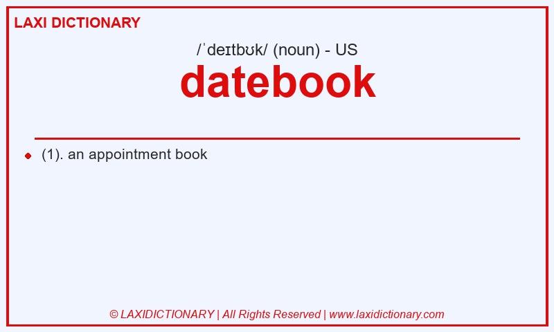 Definition datebook in American English