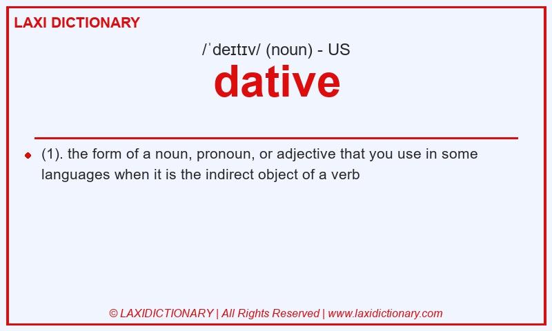 Definition dative in American English