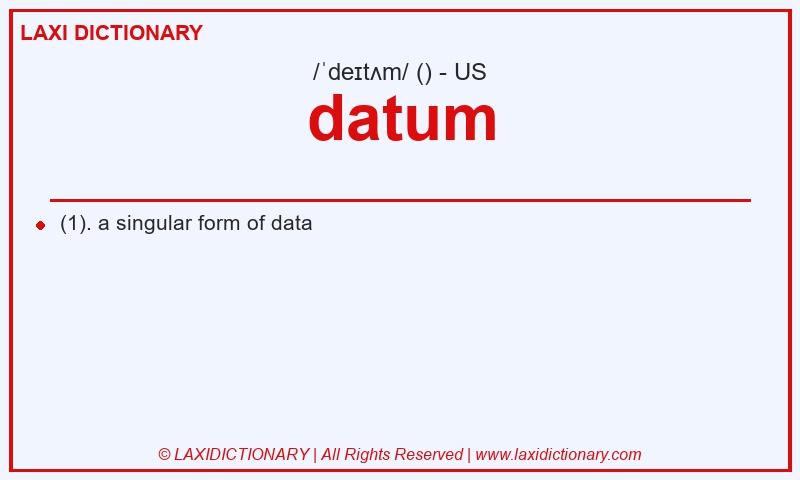 Definition datum in American English