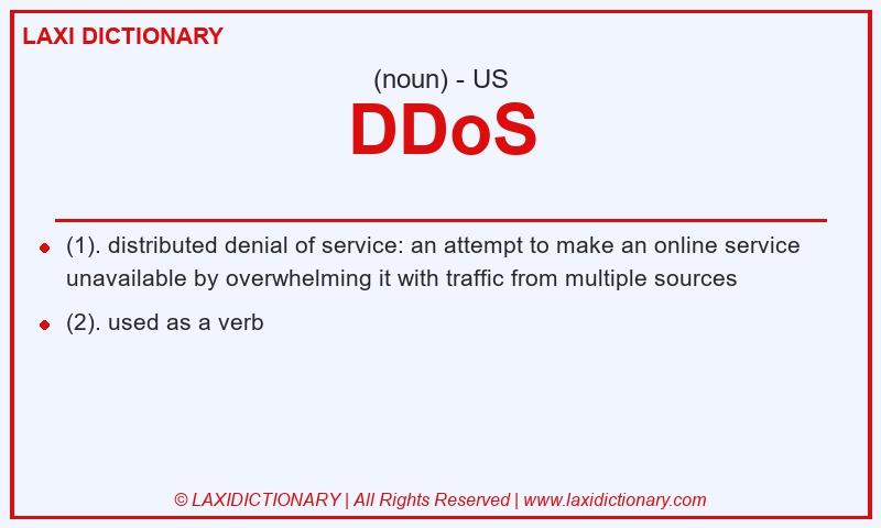 Definition DDoS in American English