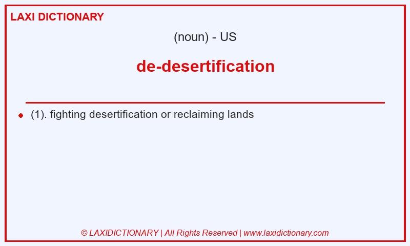 Definition de-desertification in American English