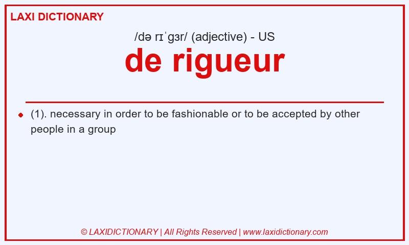 Definition de rigueur in American English