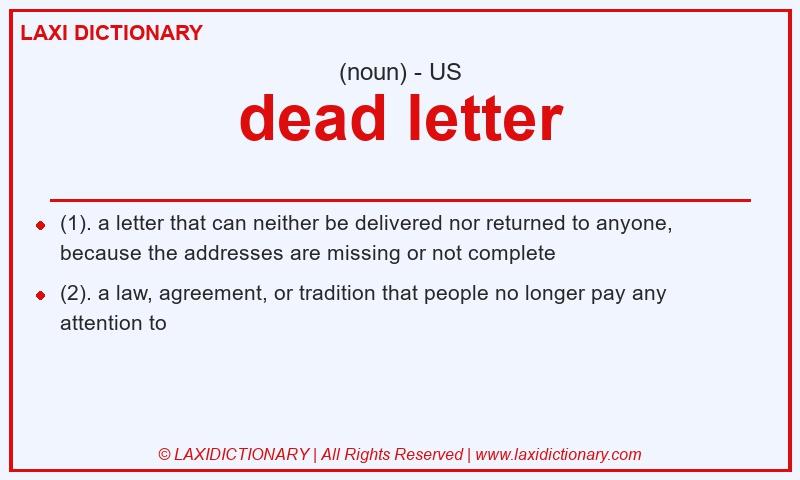 Definition dead letter in American English