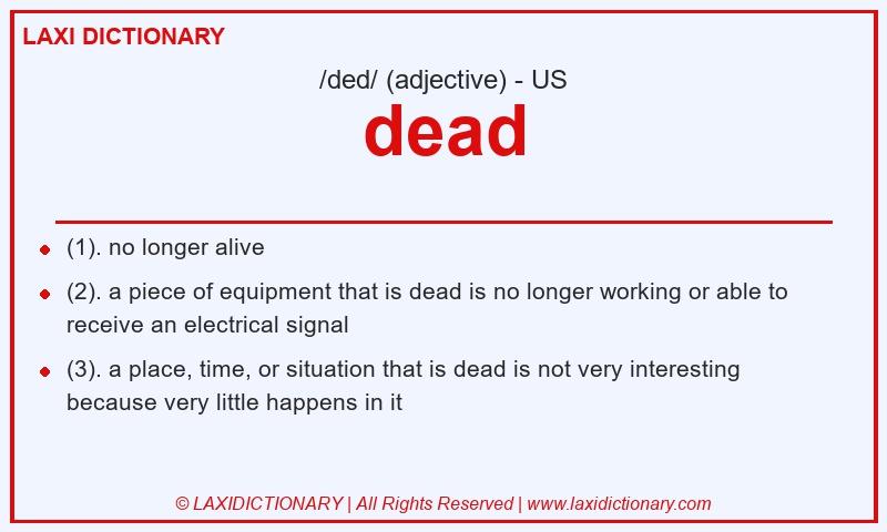 Definition dead in American English