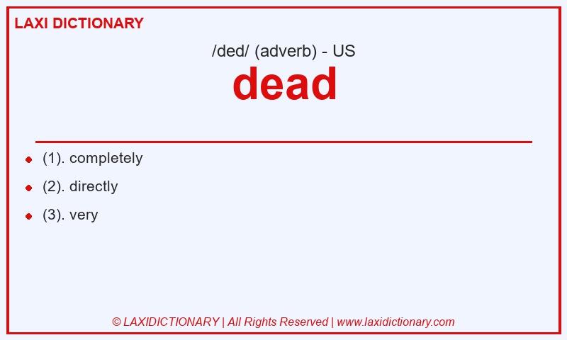 Definition dead in American English