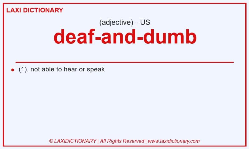 Definition deaf-and-dumb in American English