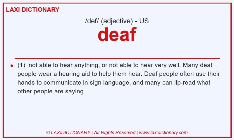 Definition deaf in American English