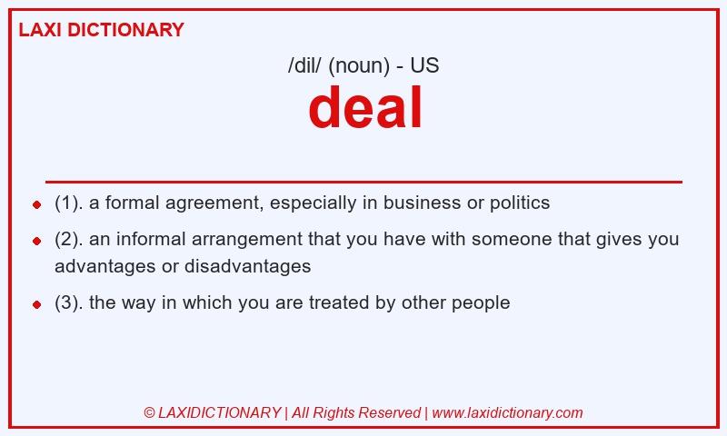 Definition deal in American English