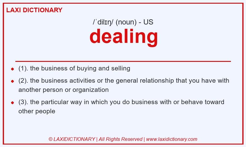 Definition dealing in American English