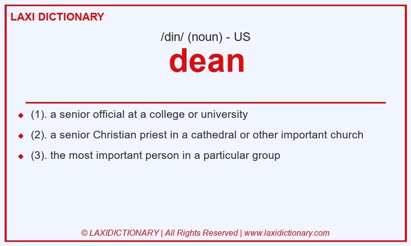 Definition dean in American English