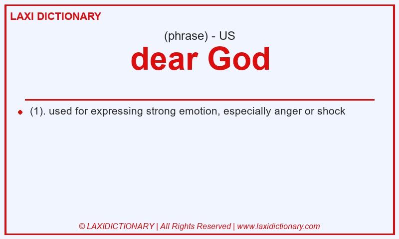 Definition dear God in American English