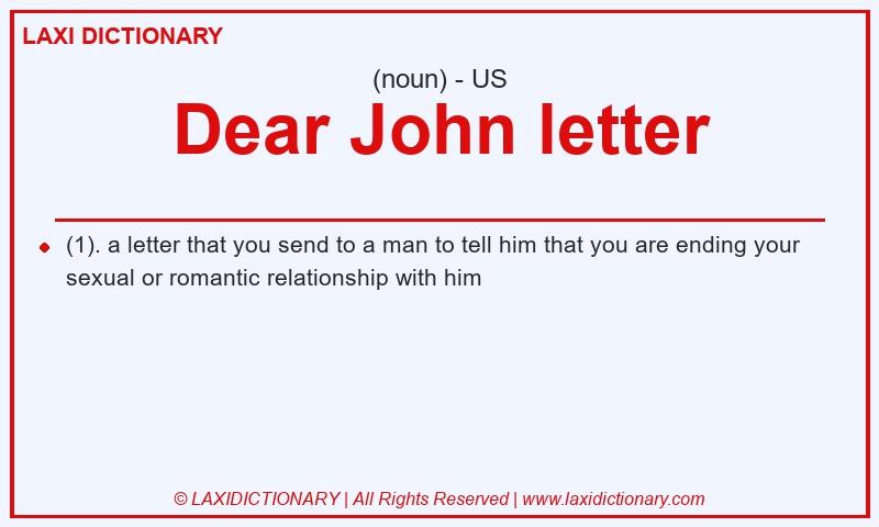 Definition Dear John letter in American English