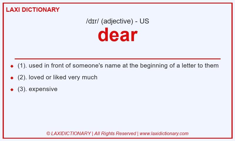 Definition dear in American English