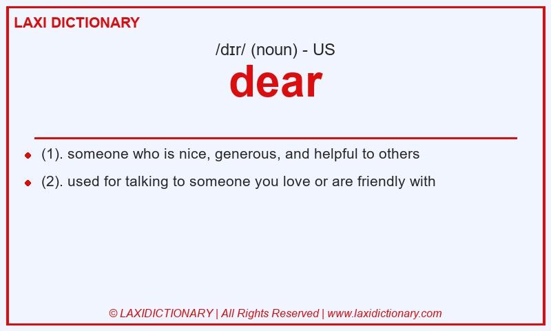 Definition dear in American English