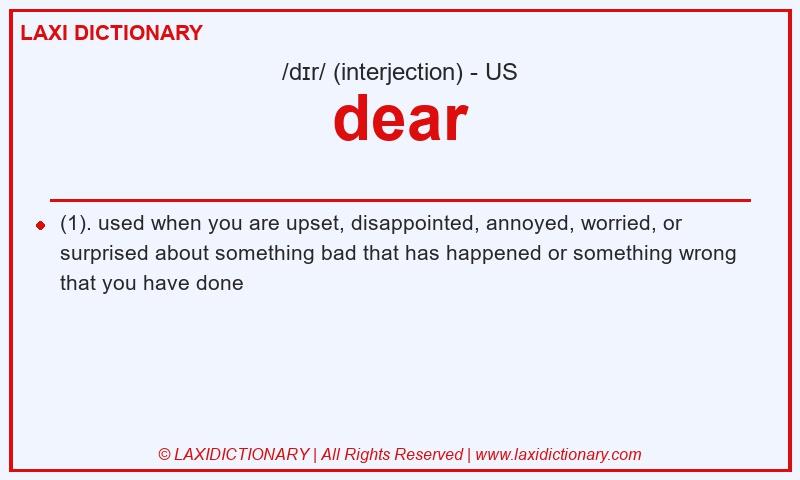 Definition dear in American English