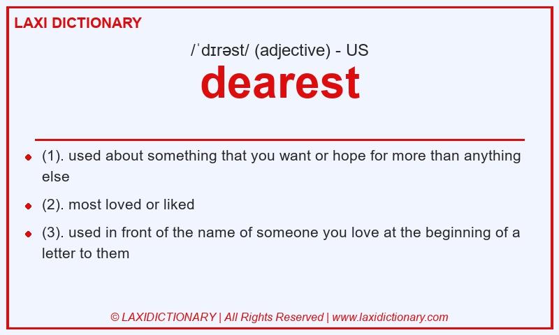 Definition dearest in American English
