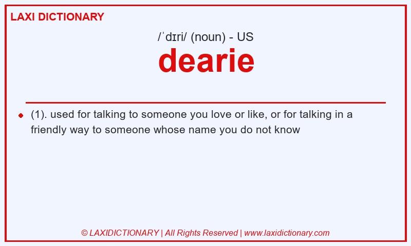 Definition dearie in American English