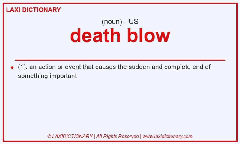 Definition death blow in American English