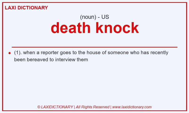 Definition death knock in American English