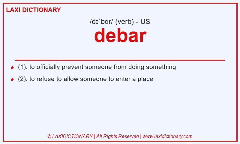 Definition debar in American English