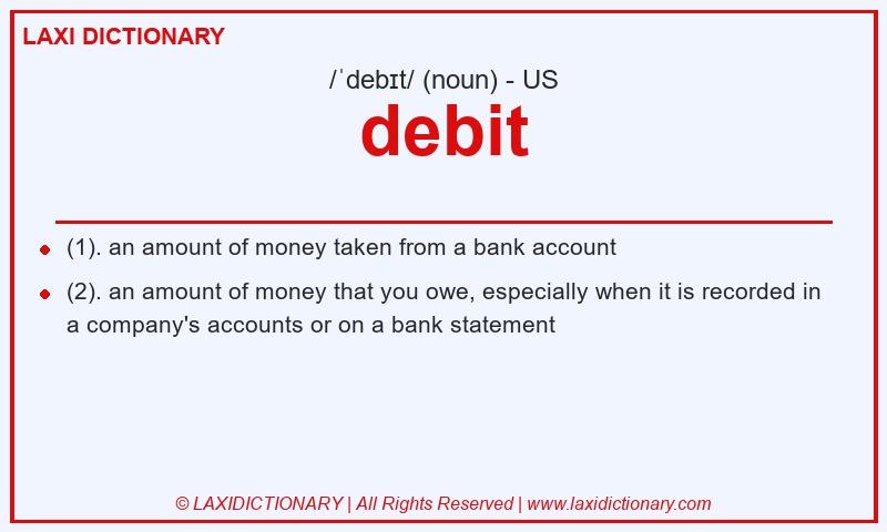 Definition debit in American English