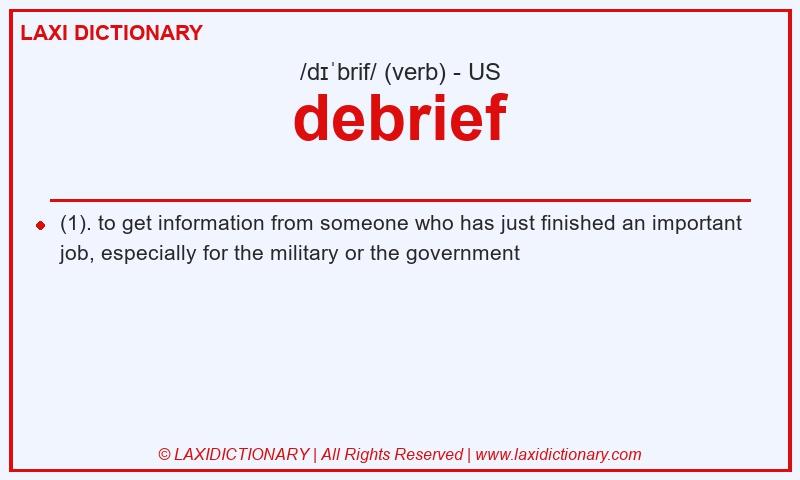 Definition debrief in American English
