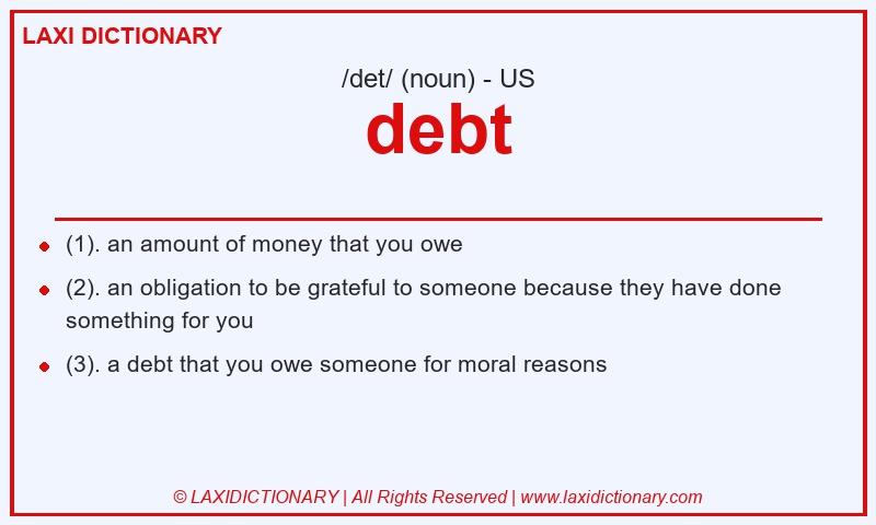Definition debt in American English