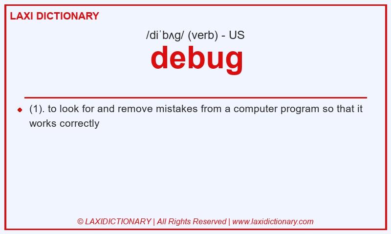 Definition debug in American English