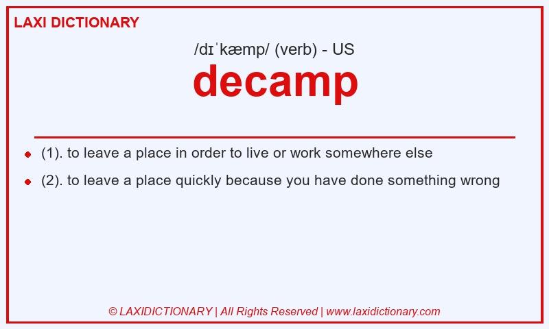 Definition decamp in American English