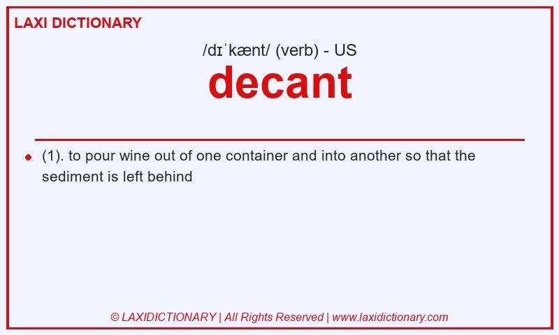 Definition decant in American English