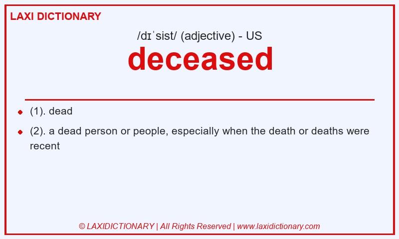 Definition deceased in American English