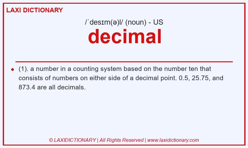 Definition decimal in American English