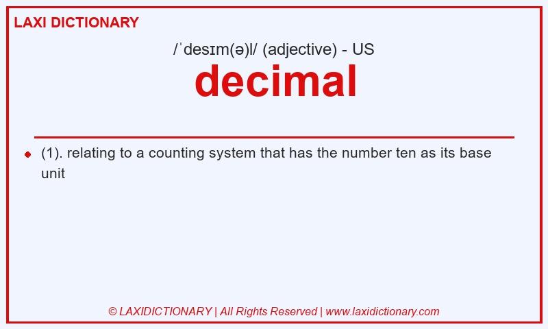Definition decimal in American English