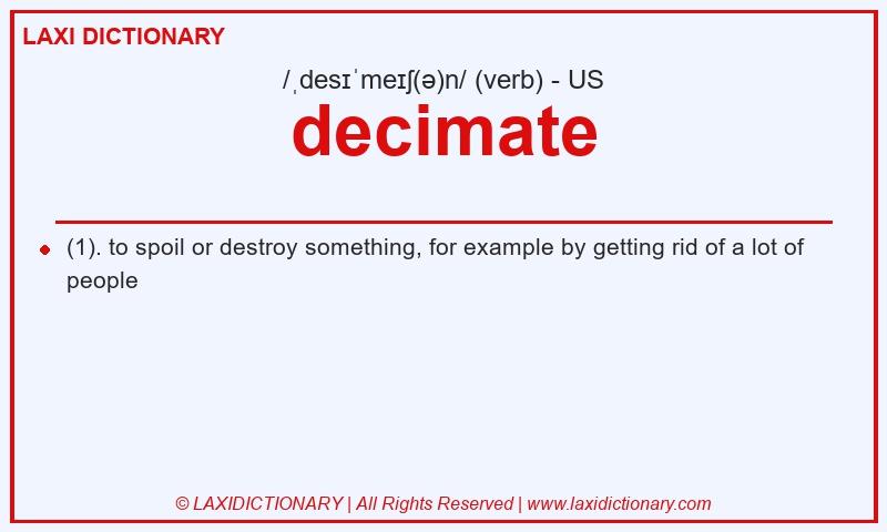 Definition decimate in American English