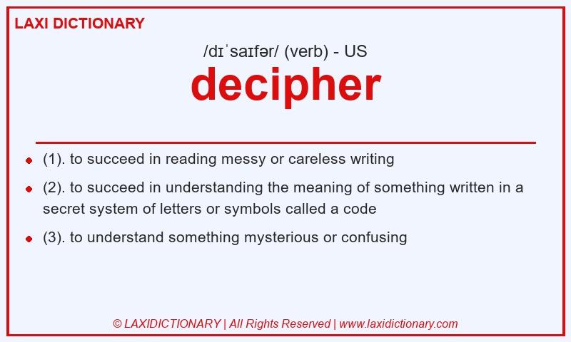 Definition decipher in American English