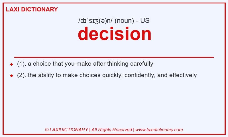 Definition decision in American English