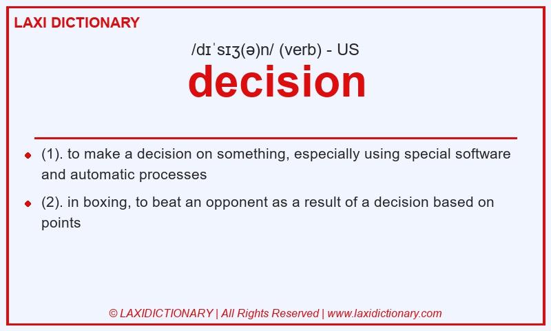 Definition decision in American English