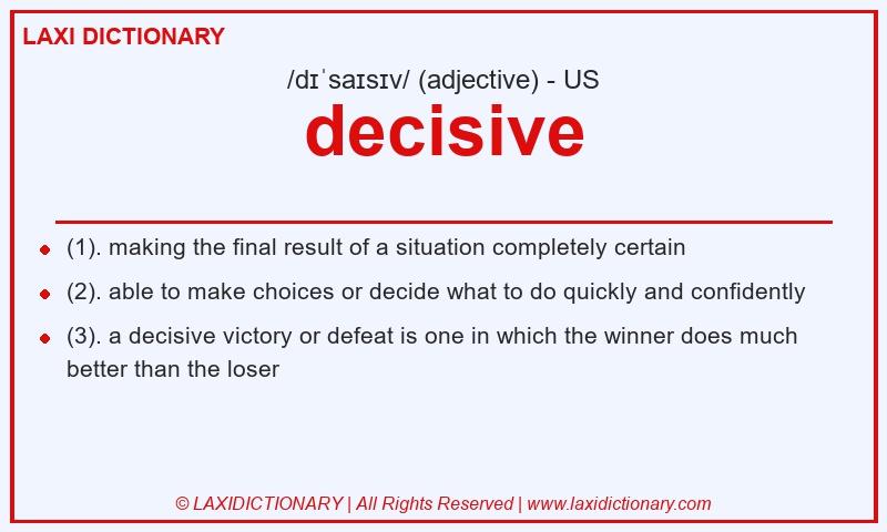 Definition decisive in American English